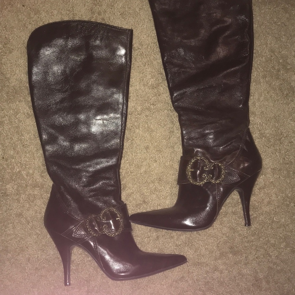 Nine West brown heel boot